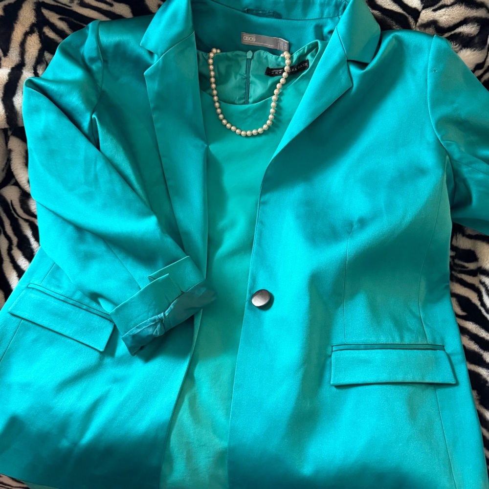 Zara Basic Turquoise Mini Shift Dress - Picture 5 of 7